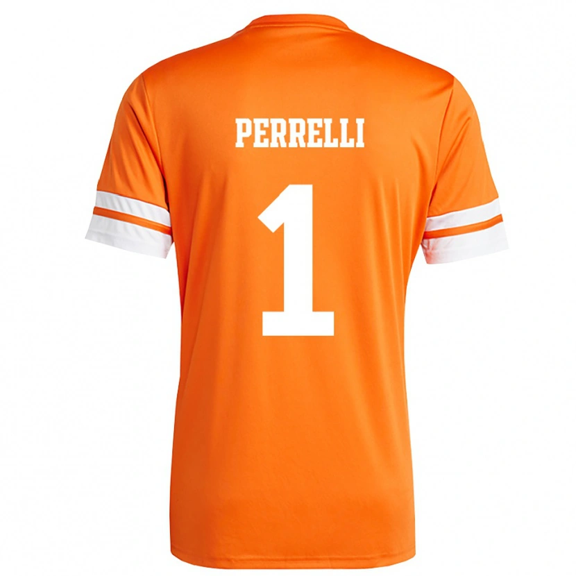 Danxen Mulher Samuele Perrelli #1 Laranja Branco Camisola Guarda-Redes 2025/26 Camisa