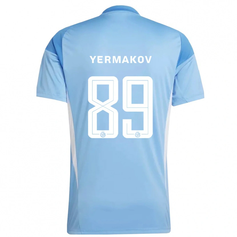 Danxen Mulher Georgiy Yermakov #89 Azul Claro Branco Camisola Guarda-Redes 2025/26 Camisa