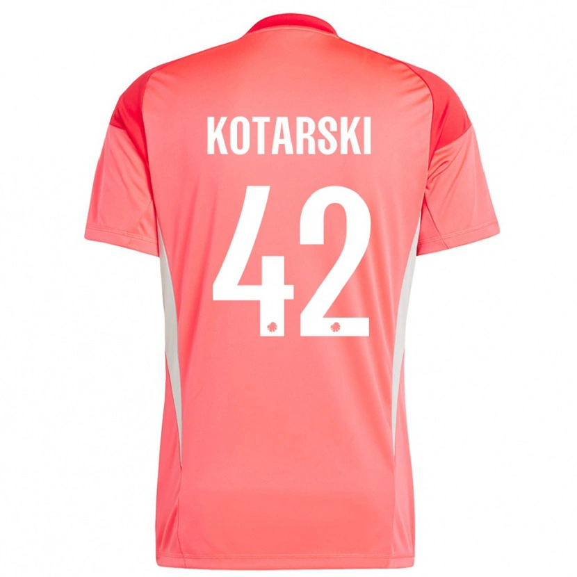 Danxen Mulher Dominik Kotarski #42 Vermelho Branco Camisola Guarda-Redes 2025/26 Camisa