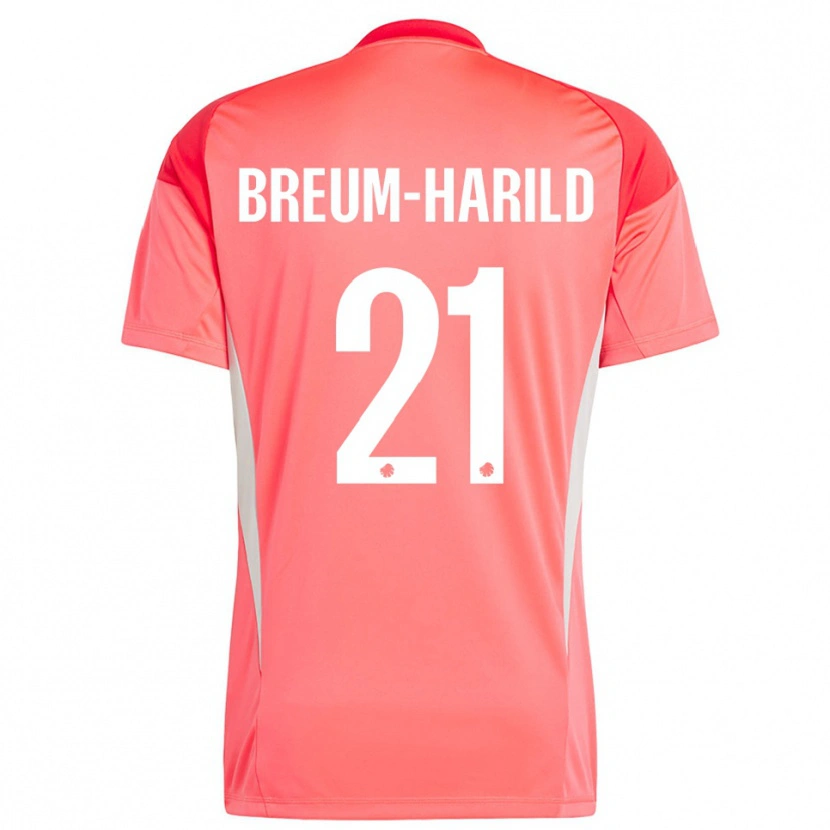 Danxen Mulher Tobias Breum-Harild #21 Vermelho Branco Camisola Guarda-Redes 2025/26 Camisa