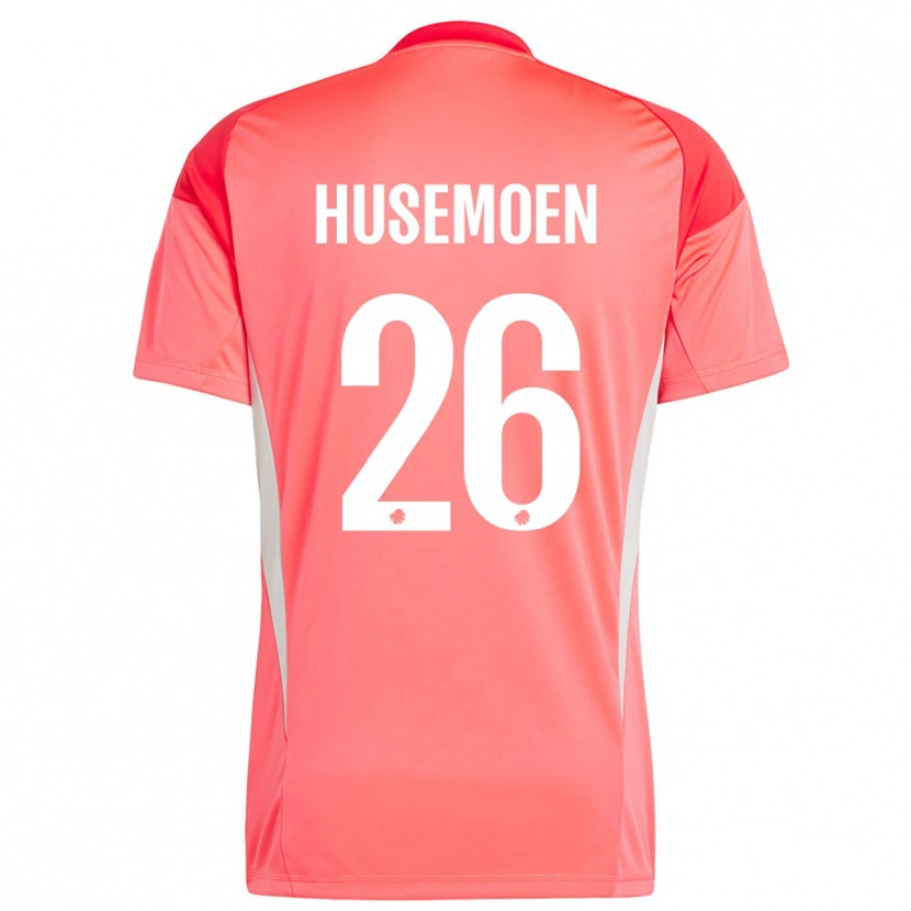 Danxen Mulher Astrid Husemoen #26 Vermelho Branco Camisola Guarda-Redes 2025/26 Camisa