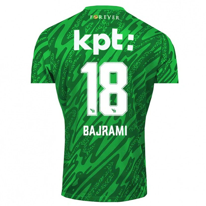 Danxen Mulher Ardian Bajrami #18 Branco Verde Camisola Guarda-Redes 2025/26 Camisa