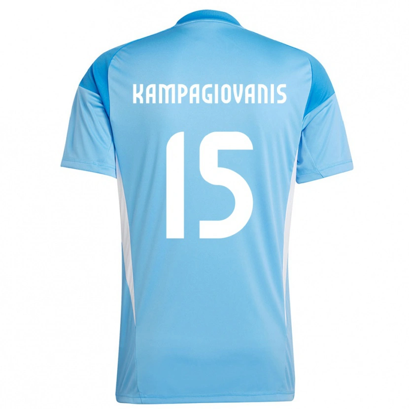Danxen Mulher Anastasios Kampagiovanis #15 Azul Céu Profundo Camisola Guarda-Redes 2025/26 Camisa