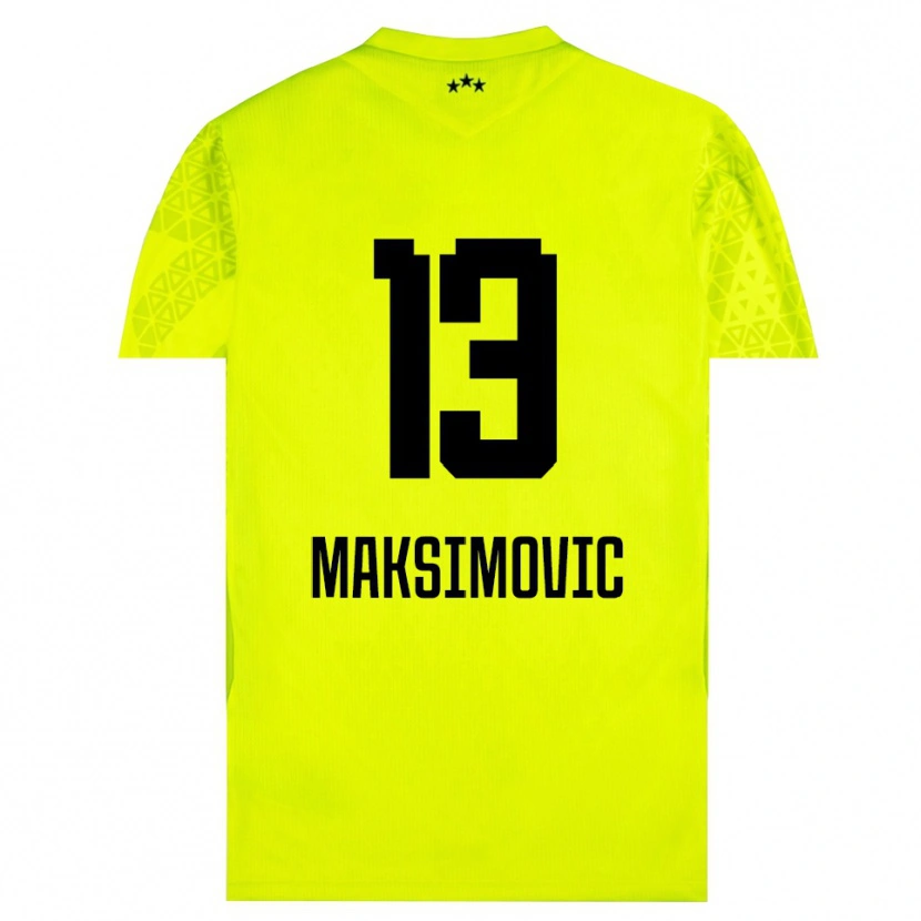 Danxen Mulher Filip Maksimovic #13 Preto Verde Amarelo Camisola Guarda-Redes 2025/26 Camisa
