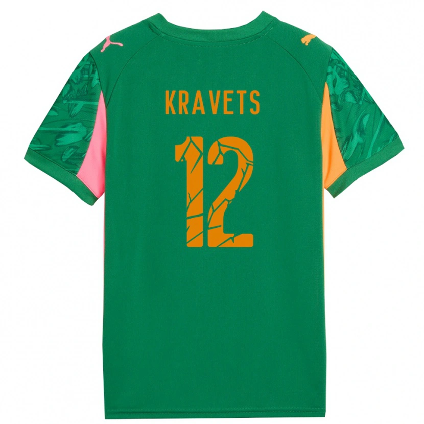 Danxen Mulher Vladyslav Kravets #12 Rosa Laranja Verde Camisola Guarda-Redes 2025/26 Camisa
