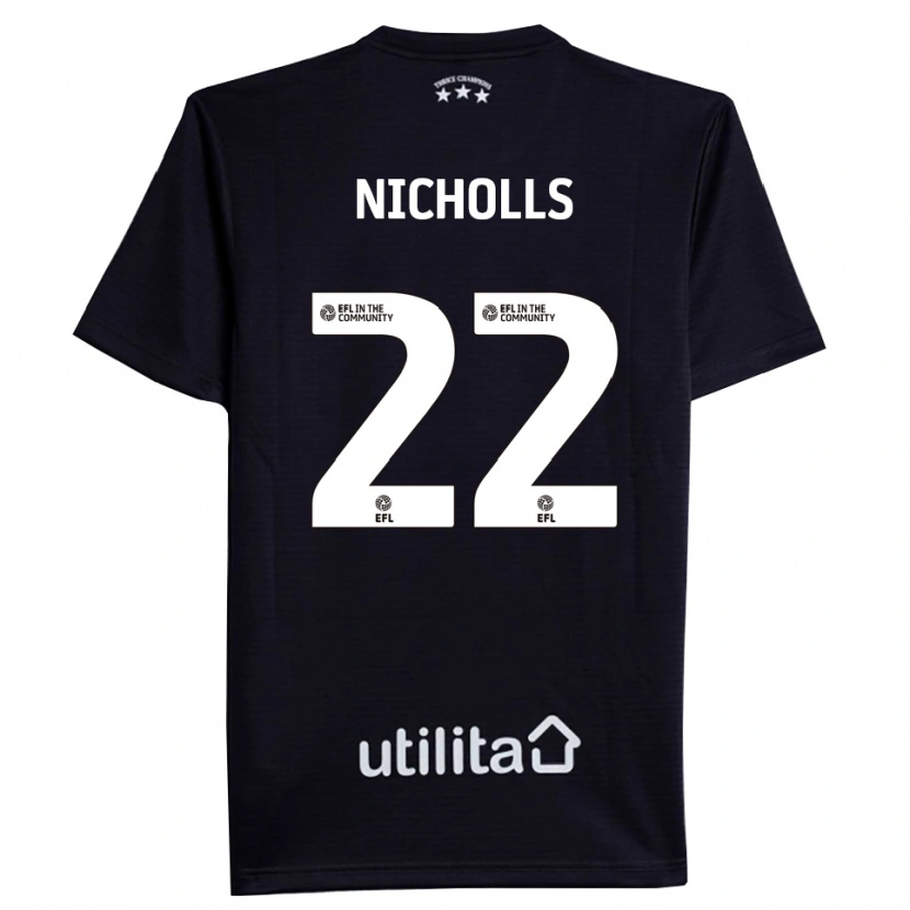 Danxen Mulher Lee Nicholls #22 Preto Branco Camisola Guarda-Redes 2025/26 Camisa
