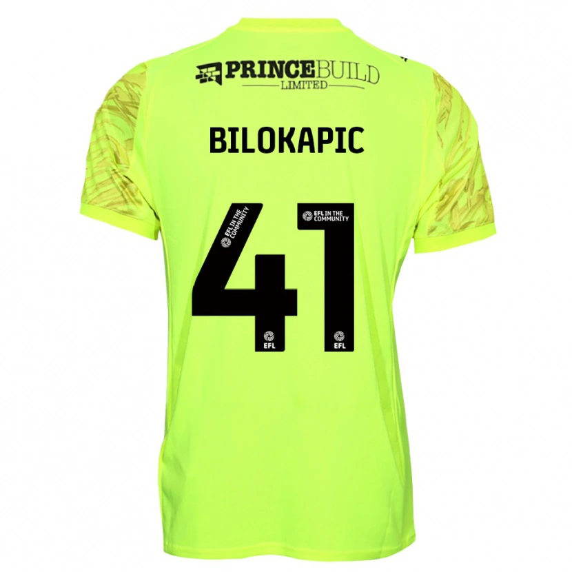 Danxen Mulher Nicholas Bilokapic #41 Preto Verde Fluorescente Camisola Guarda-Redes 2025/26 Camisa