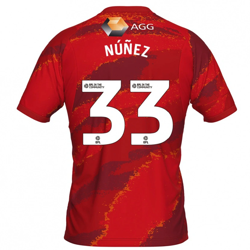 Danxen Mulher Anthony Núñez #33 Branco Vermelho Camisola Guarda-Redes 2025/26 Camisa