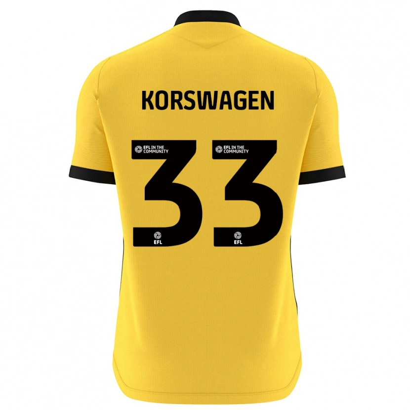 Danxen Mulher Mattijis Korswagen #33 Preto Amarelo Camisola Guarda-Redes 2025/26 Camisa