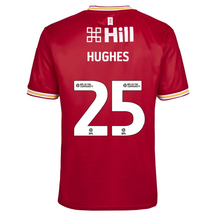 Danxen Mulher Ben Hughes #25 Branco Vermelho Camisola Guarda-Redes 2025/26 Camisa