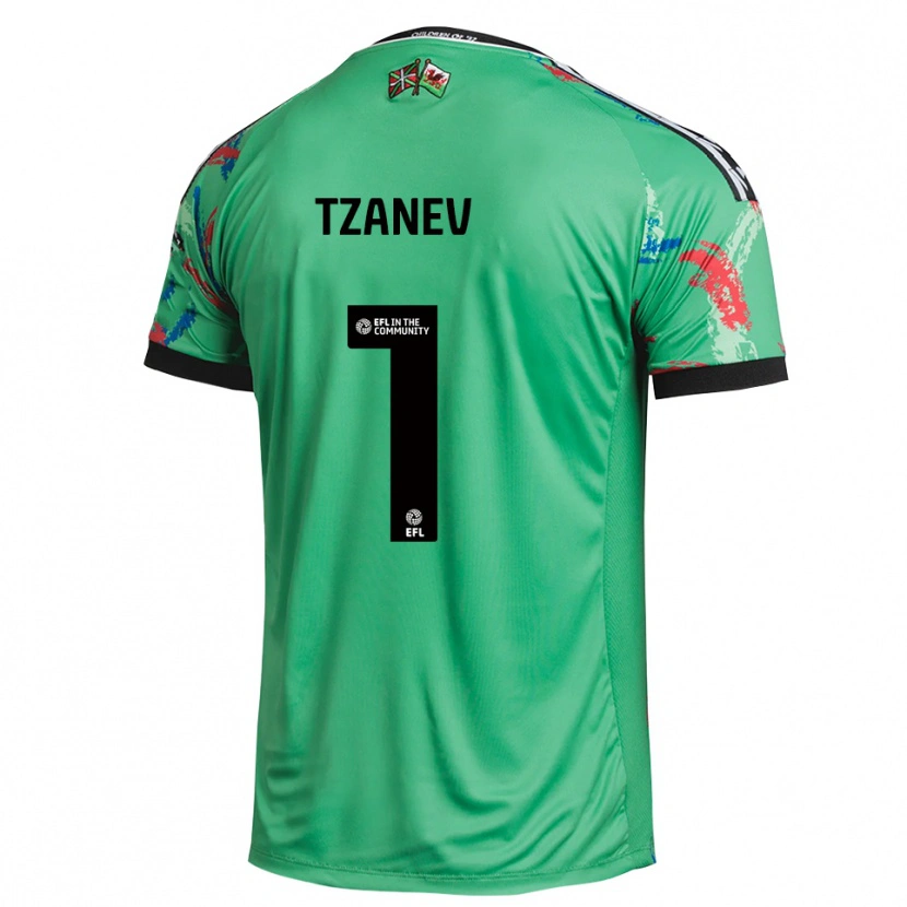 Danxen Mulher Nik Tzanev #1 Vermelho Verde Camisola Guarda-Redes 2025/26 Camisa