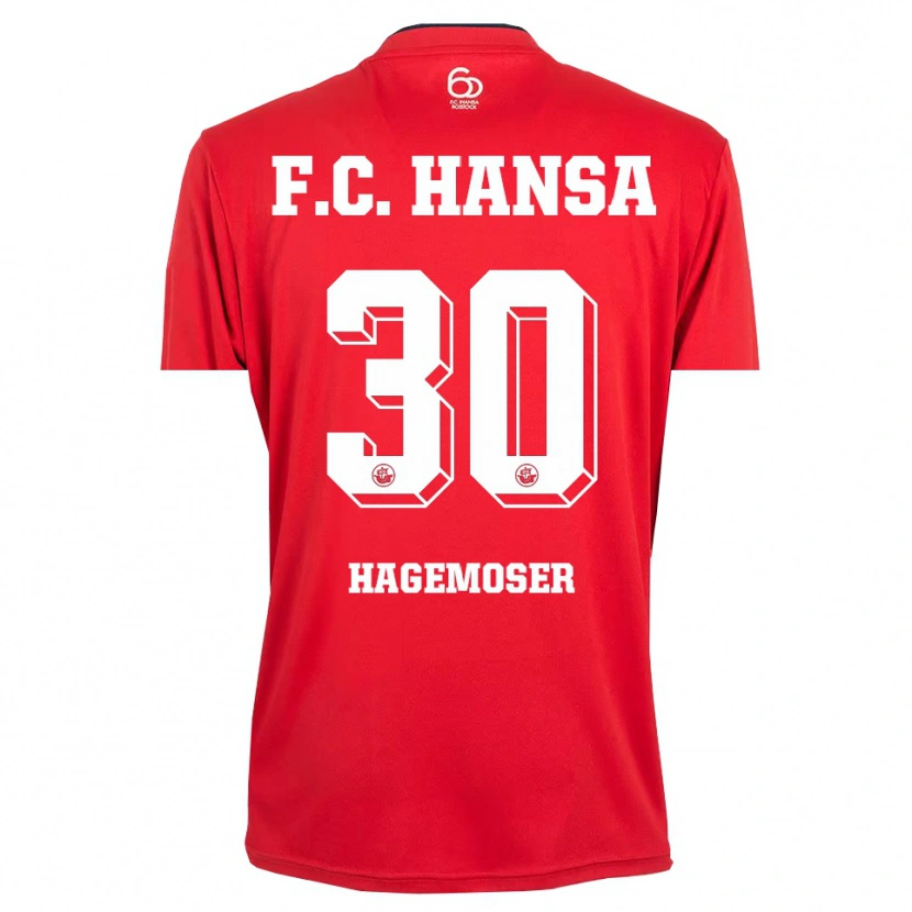 Danxen Mulher Max Hagemoser #30 Vermelho Branco Camisola Guarda-Redes 2025/26 Camisa