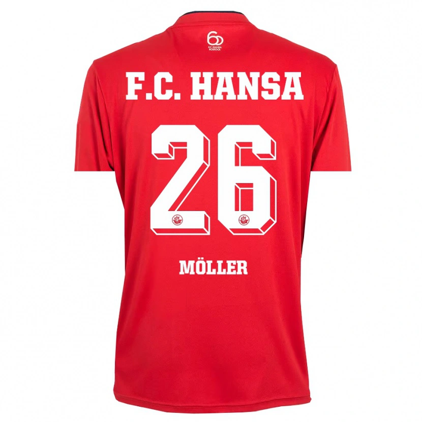 Danxen Mulher Andreas Möller #26 Vermelho Branco Camisola Guarda-Redes 2025/26 Camisa