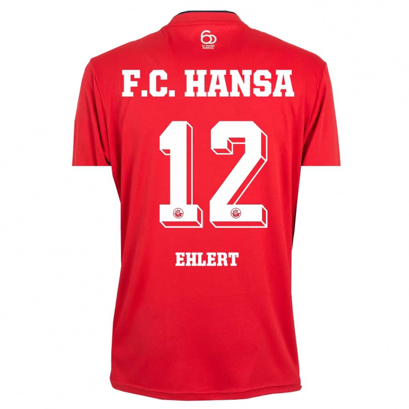 Danxen Mulher Jonas Ehlert #12 Vermelho Branco Camisola Guarda-Redes 2025/26 Camisa