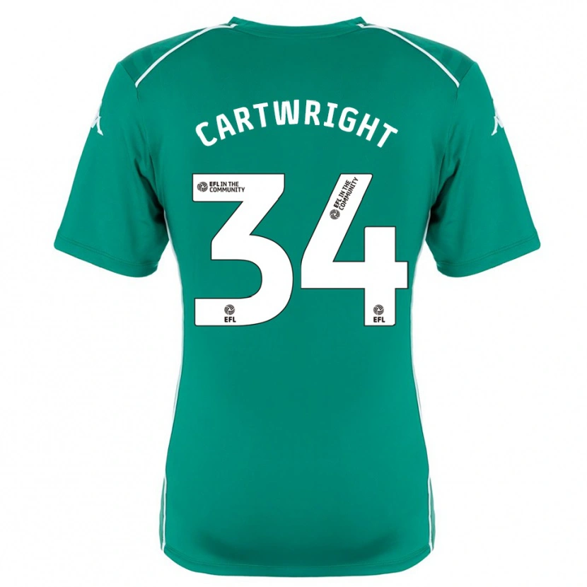 Danxen Mulher Harvey Cartwright #34 Verde Branco Camisola Guarda-Redes 2025/26 Camisa