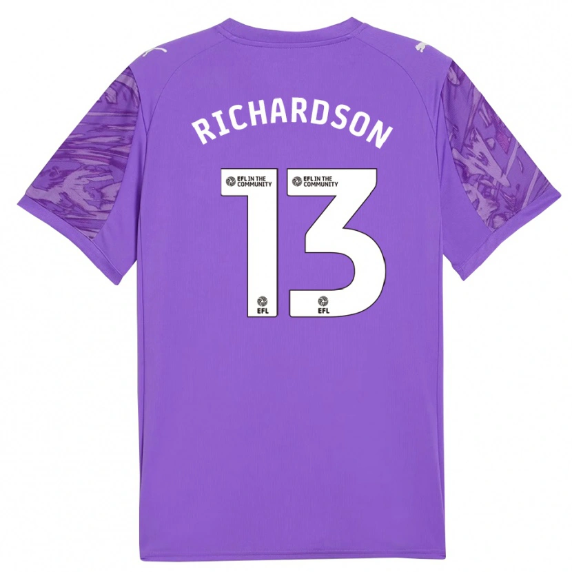 Danxen Mulher Cale Richardson #13 Roxo Branco Camisola Guarda-Redes 2025/26 Camisa