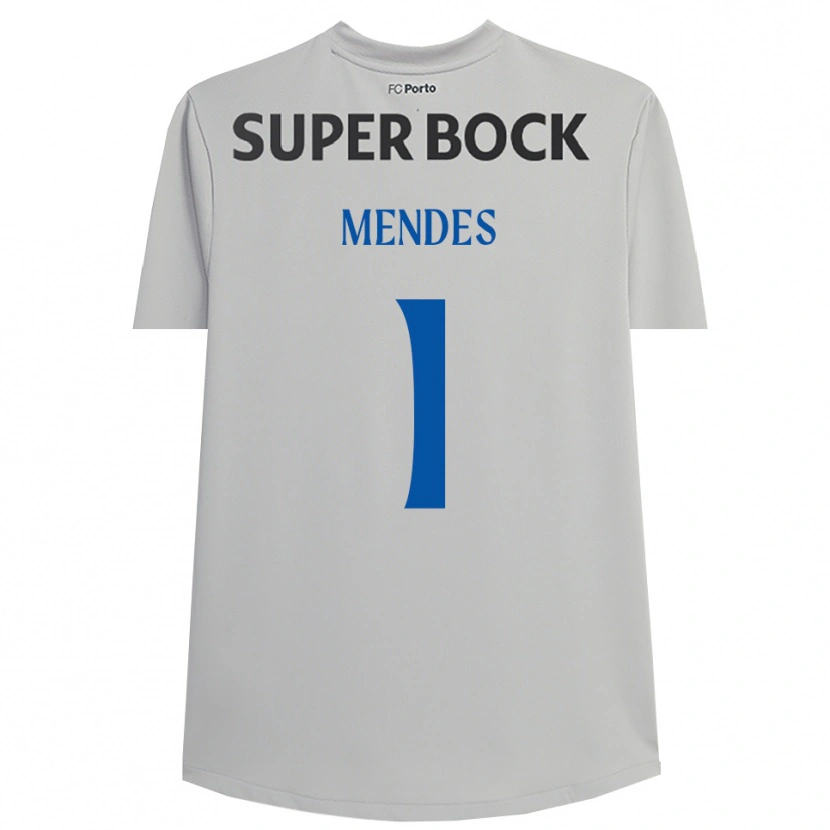 Danxen Mulher Francisco Mendes #1 Cinza Claro Preto Camisola Guarda-Redes 2025/26 Camisa