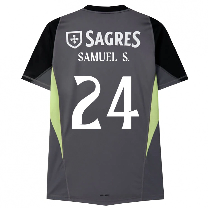 Danxen Mulher Samuel Soares #24 Cinza Escuro Preto Camisola Guarda-Redes 2025/26 Camisa