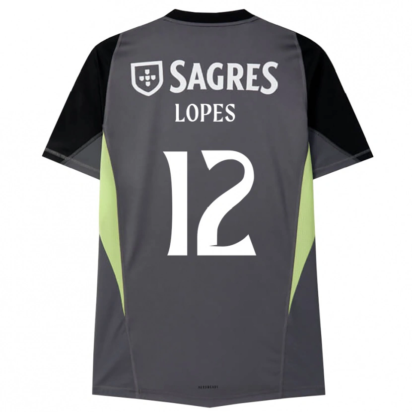 Danxen Mulher Leonardo Lopes #12 Cinza Escuro Preto Camisola Guarda-Redes 2025/26 Camisa