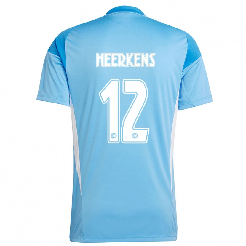 Danxen Mulher Joeri Heerkens #12 Azul Claro Branco Camisola Guarda-Redes 2025/26 Camisa