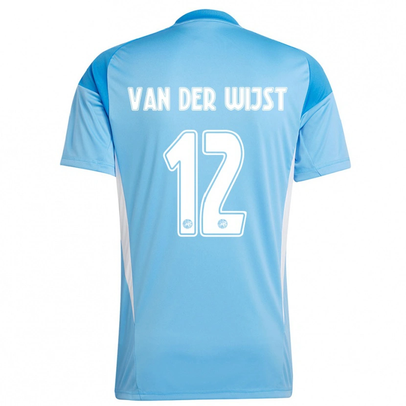 Danxen Mulher Giovanni van der Wijst #12 Azul Claro Branco Camisola Guarda-Redes 2025/26 Camisa