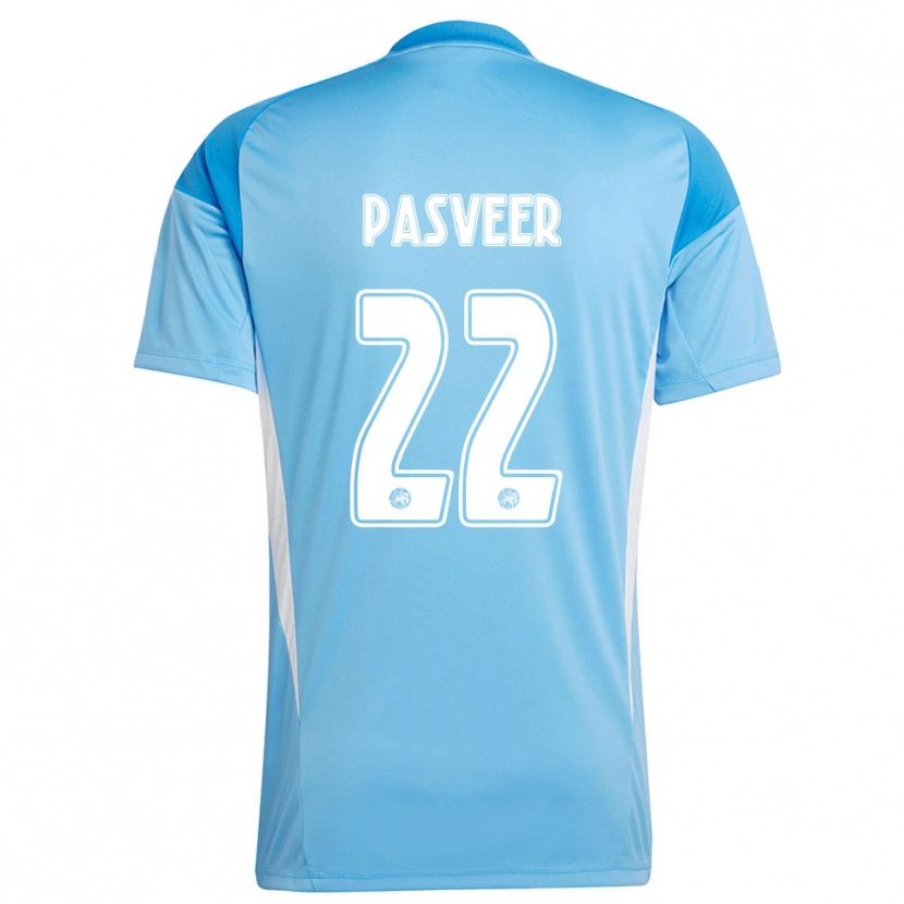 Danxen Mulher Remko Pasveer #22 Azul Claro Branco Camisola Guarda-Redes 2025/26 Camisa