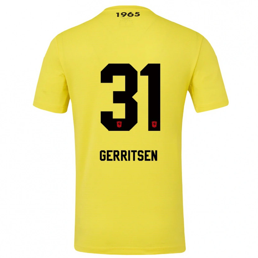 Danxen Mulher Yannick Gerritsen #31 Amarelo Preto Camisola Guarda-Redes 2025/26 Camisa