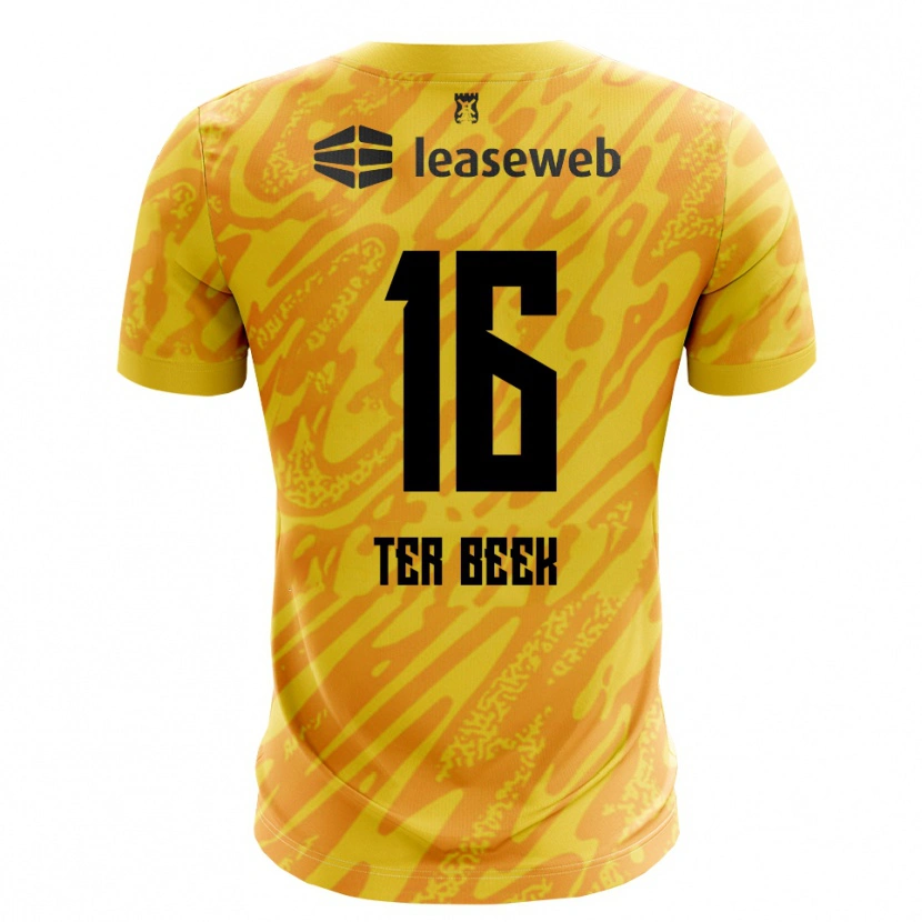 Danxen Mulher Kai ter Beek #16 Laranja Amarelo Preto Camisola Guarda-Redes 2025/26 Camisa