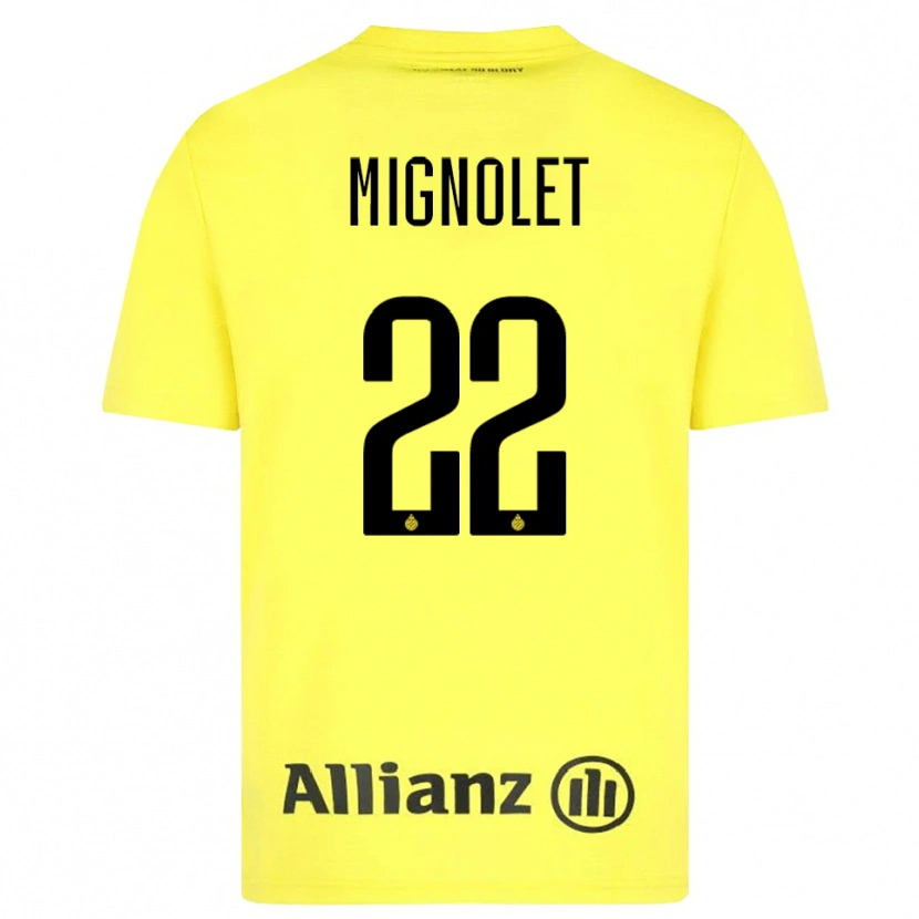 Danxen Mulher Simon Mignolet #22 Amarelo Preto Camisola Guarda-Redes 2025/26 Camisa