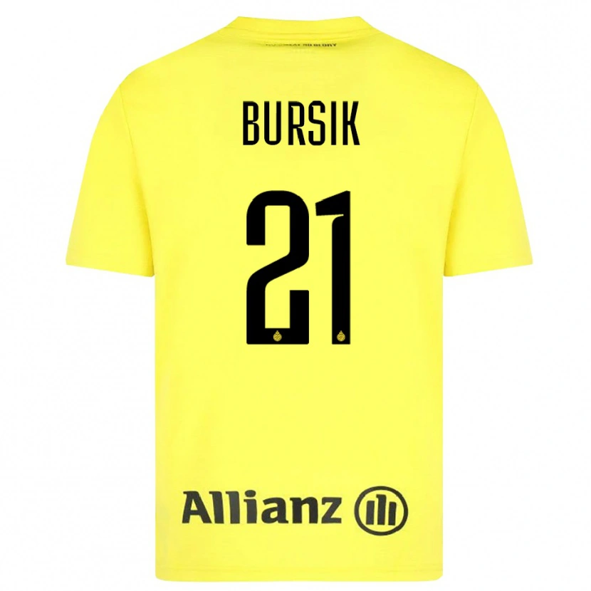 Danxen Mulher Josef Bursik #21 Amarelo Preto Camisola Guarda-Redes 2025/26 Camisa