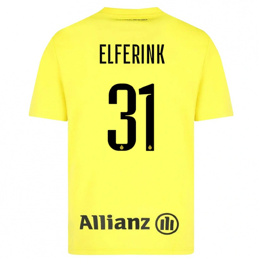 Danxen Mulher Marie Elferink #31 Amarelo Preto Camisola Guarda-Redes 2025/26 Camisa