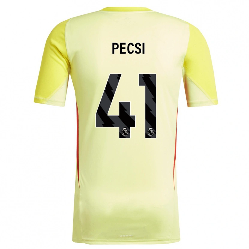 Danxen Mulher Ármin Pécsi #41 Amarelo Vermelho Camisola Guarda-Redes 2025/26 Camisa