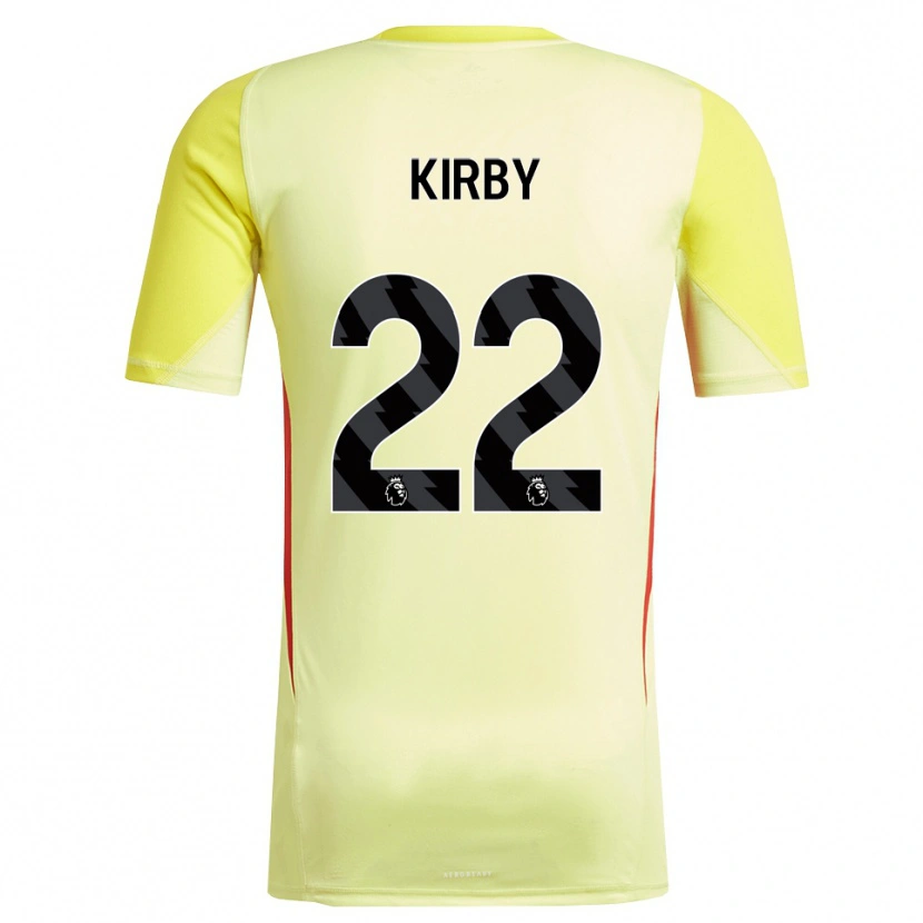 Danxen Mulher Faye Kirby #22 Amarelo Vermelho Camisola Guarda-Redes 2025/26 Camisa