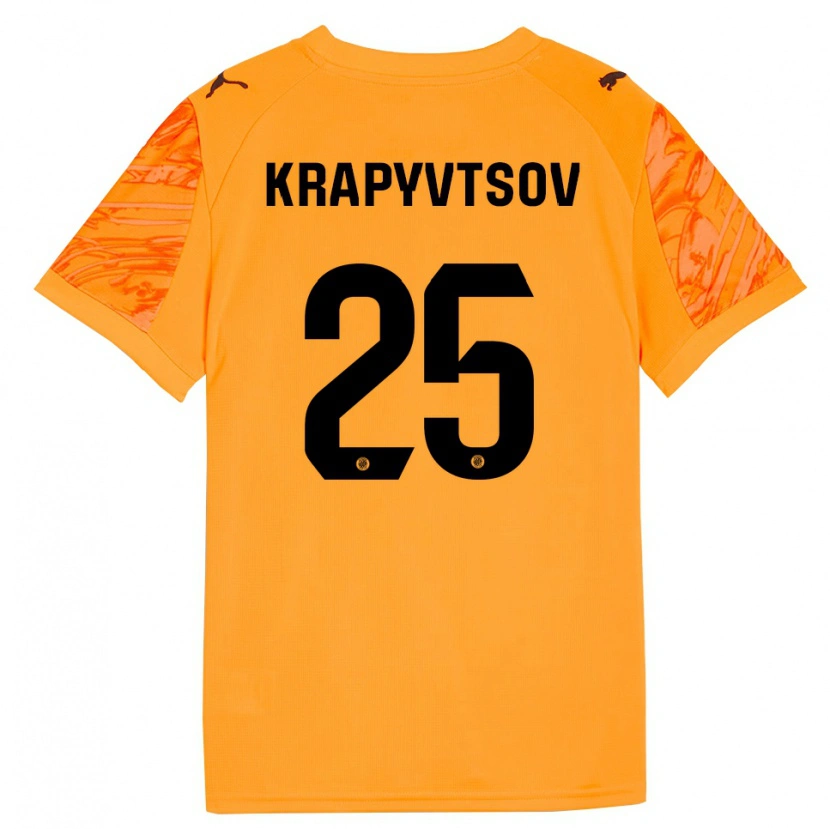 Danxen Mulher Vladyslav Krapyvtsov #25 Laranja Preto Camisola Guarda-Redes 2025/26 Camisa