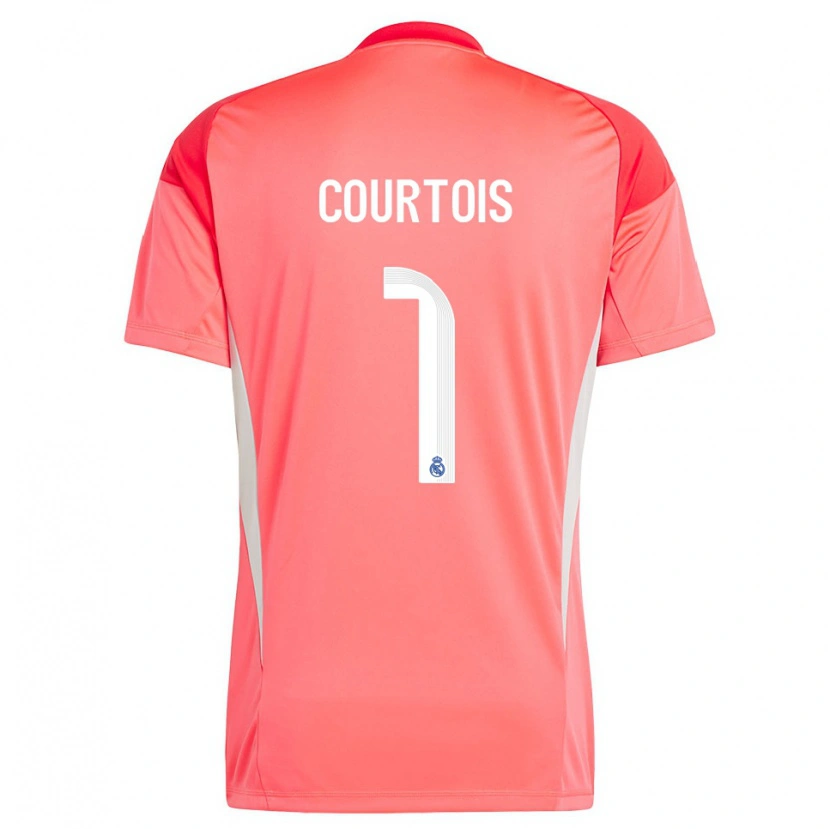 Danxen Mulher Thibaut Courtois #1 Laranja Vermelho Branco Camisola Guarda-Redes 2025/26 Camisa