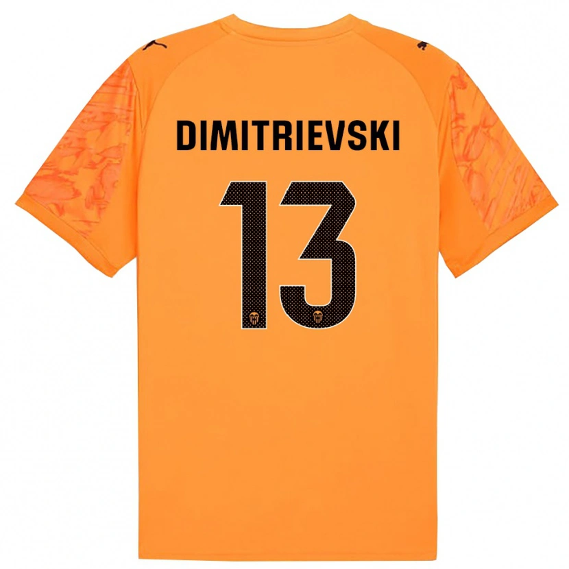 Danxen Mulher Stole Dimitrievski #13 Laranja Preto Camisola Guarda-Redes 2025/26 Camisa