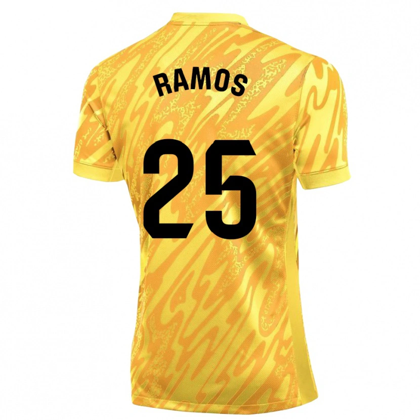Danxen Mulher Alejandro Ramos #25 Amarelo Preto Camisola Guarda-Redes 2025/26 Camisa