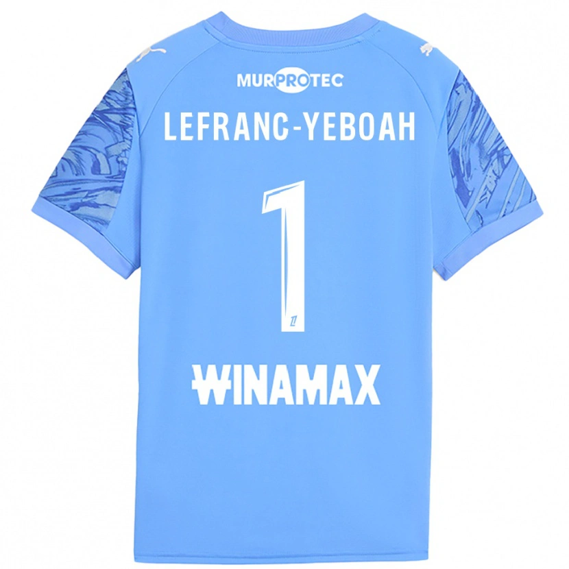 Danxen Mulher Daïvy Lefranc-Yeboah #1 Azul Claro Branco Camisola Guarda-Redes 2025/26 Camisa