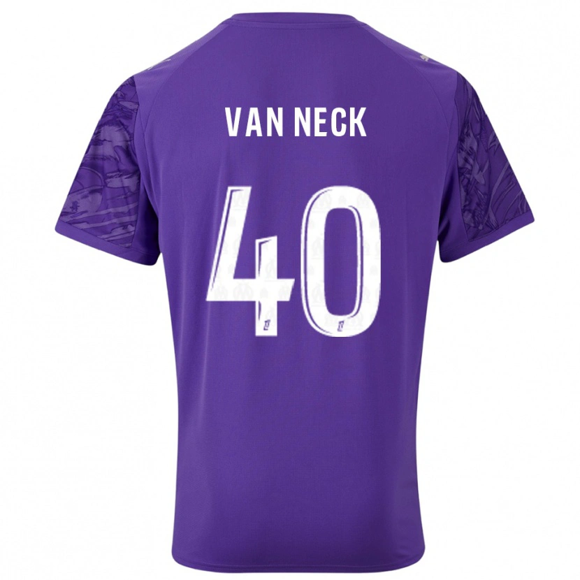 Danxen Mulher Jelle Van Neck #40 Roxo Branco Camisola Guarda-Redes 2025/26 Camisa