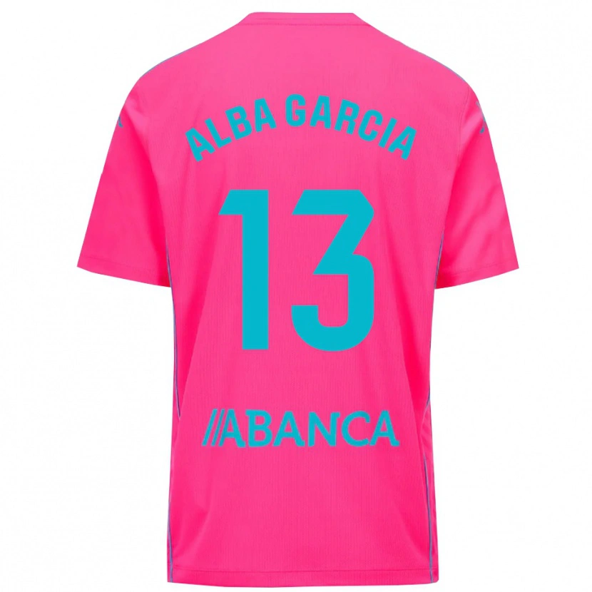 Danxen Mulher Lucía Alba García #13 Rosa Profundo Preto Camisola Guarda-Redes 2025/26 Camisa