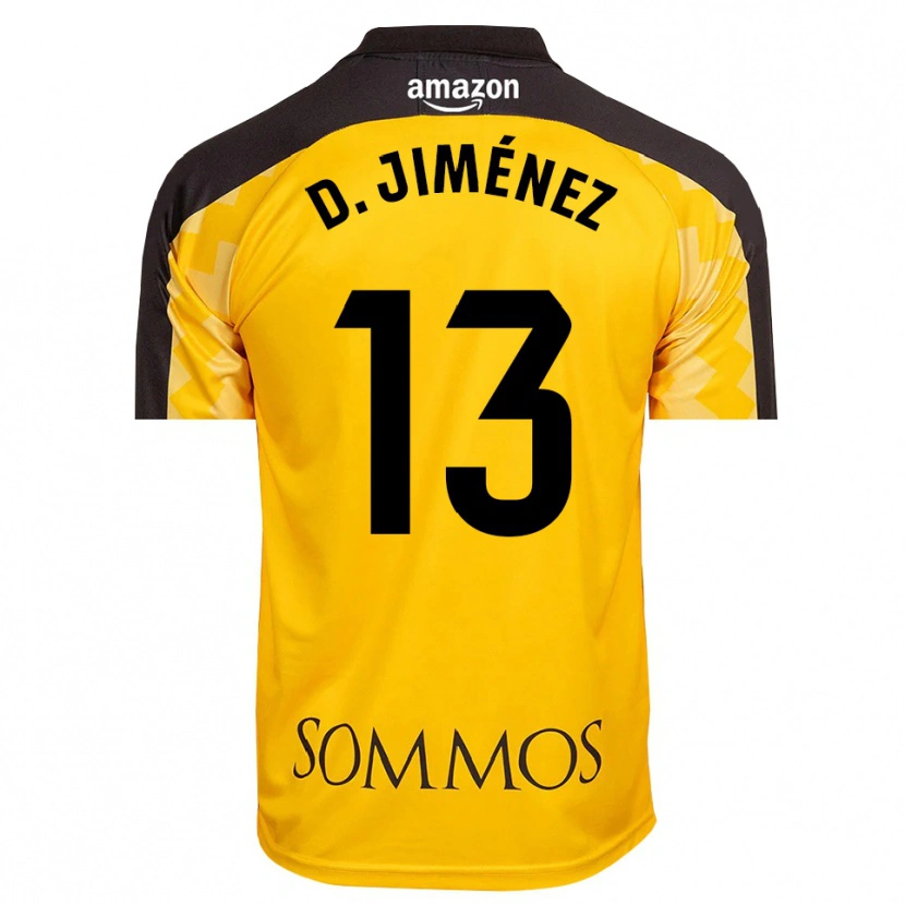 Danxen Mulher Dani Jiménez #13 Amarelo Preto Camisola Guarda-Redes 2025/26 Camisa