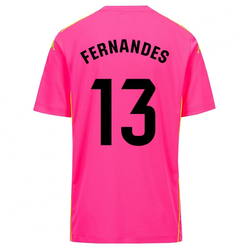 Danxen Mulher Guilherme Fernandes #13 Rosa Profundo Preto Camisola Guarda-Redes 2025/26 Camisa