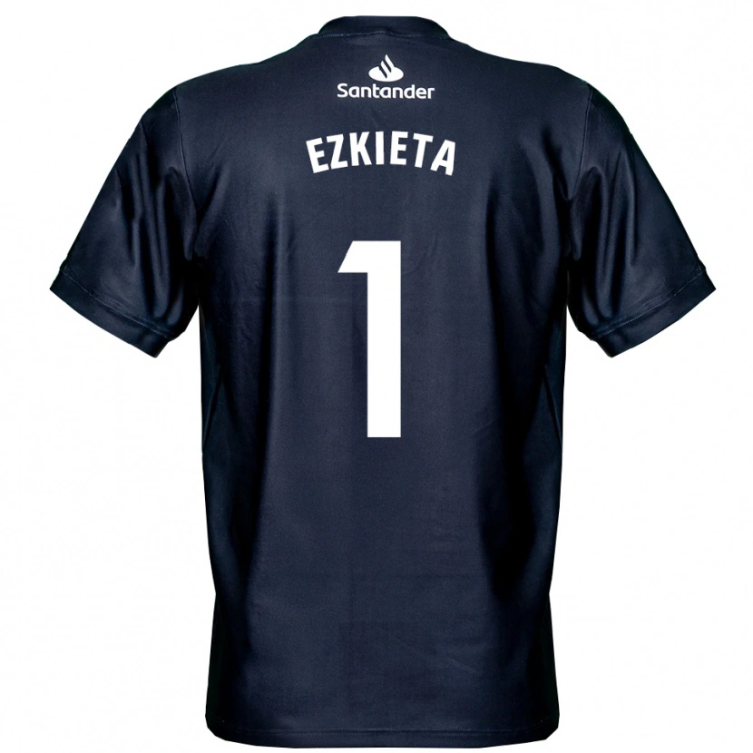 Danxen Mulher Jokin Ezkieta #1 Azul Meia Noite Branco Camisola Guarda-Redes 2025/26 Camisa