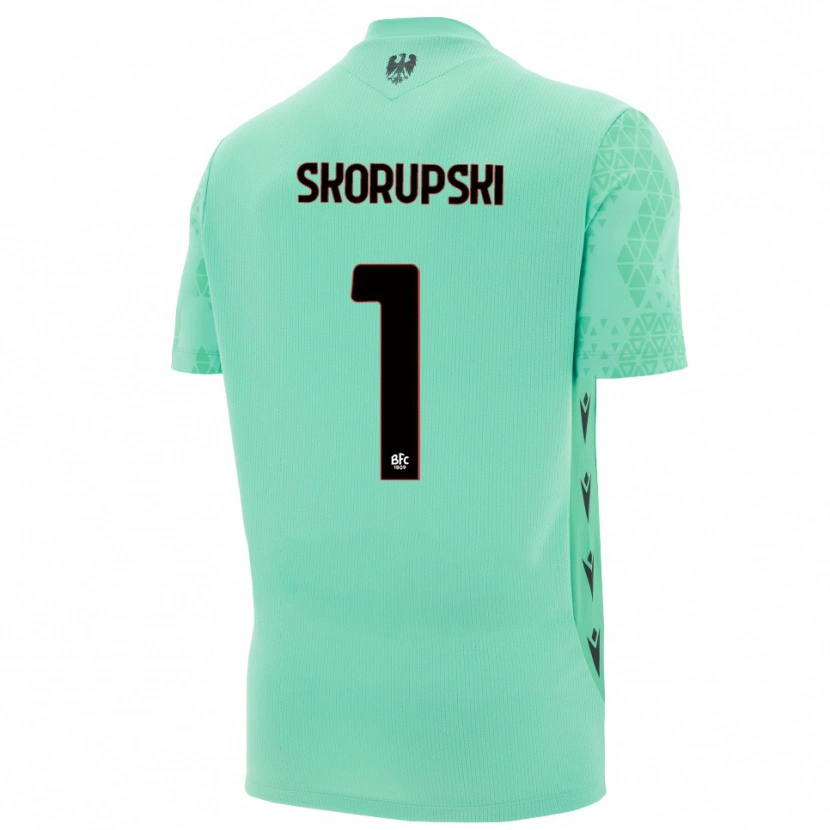 Danxen Mulher Lukasz Skorupski #1 Azul Menta Preto Camisola Guarda-Redes 2025/26 Camisa