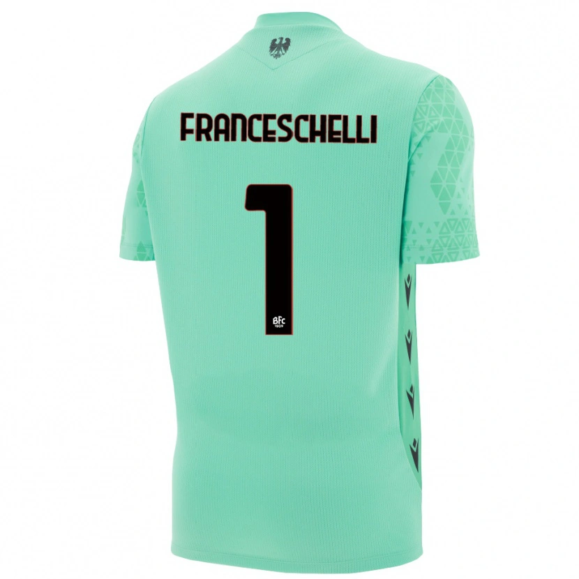 Danxen Mulher Matteo Franceschelli #1 Azul Menta Preto Camisola Guarda-Redes 2025/26 Camisa