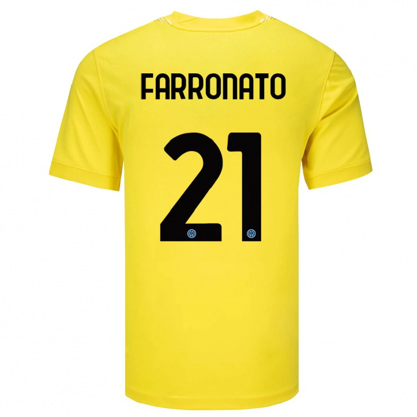 Danxen Mulher Matteo Farronato #21 Amarelo Claro Preto Camisola Guarda-Redes 2025/26 Camisa