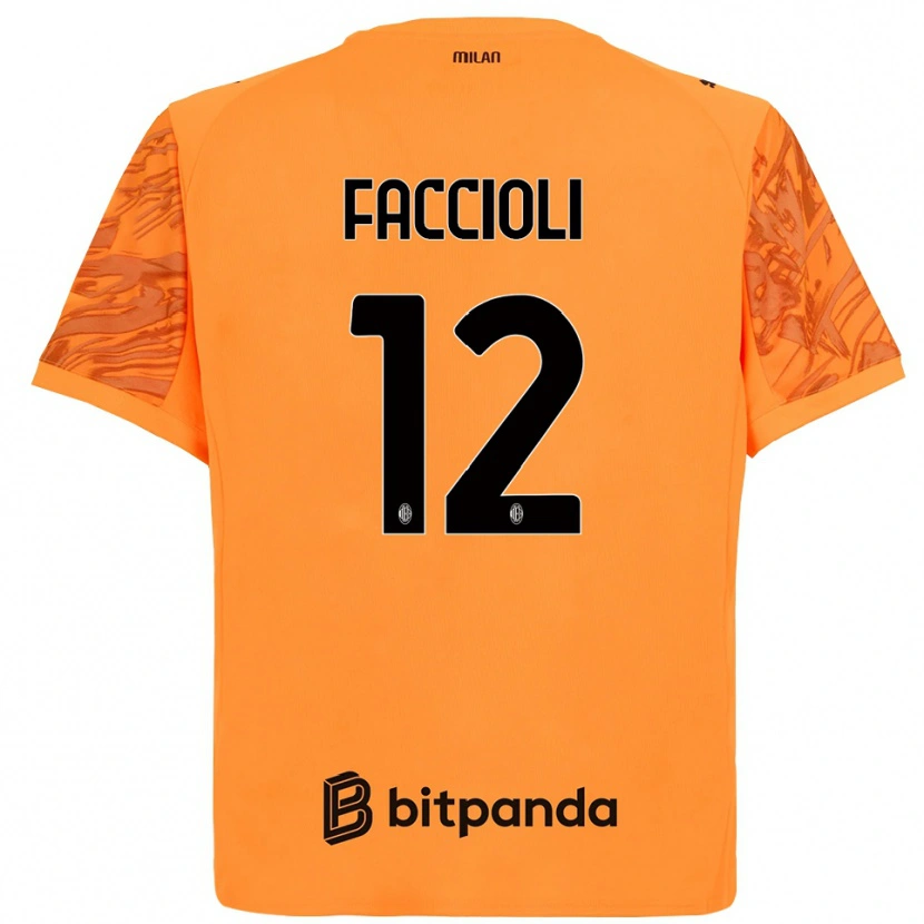 Danxen Mulher Pietro Faccioli #12 Preto Amarelo Laranja Camisola Guarda-Redes 2025/26 Camisa
