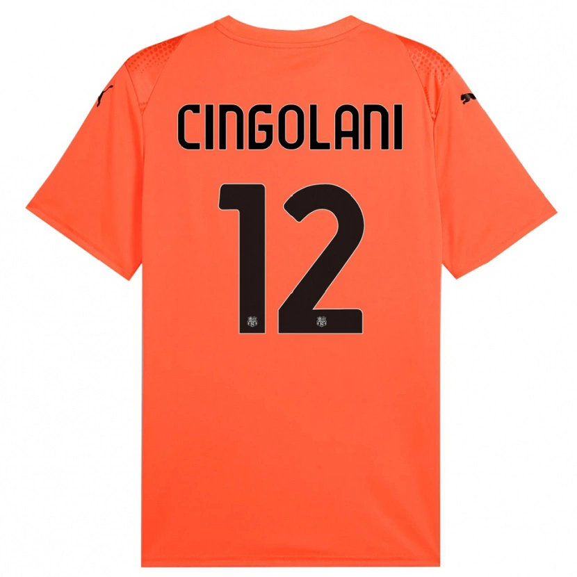 Danxen Mulher Matteo Cingolani #12 Preto Laranja Camisola Guarda-Redes 2025/26 Camisa