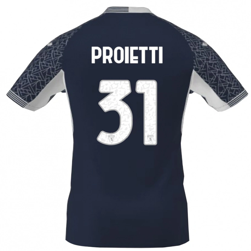 Danxen Mulher Riccardo Proietti #31 Azul Preto Branco Camisola Guarda-Redes 2025/26 Camisa