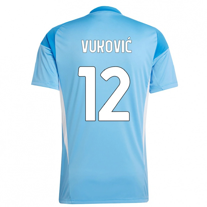 Danxen Mulher Ante Vukovic #12 Branco Azul Céu Camisola Guarda-Redes 2025/26 Camisa